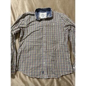 PX Clothing Men's Multi-Color Gingham Plaid Long Sleeve Button Down Shirt